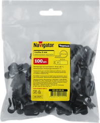 Крепеж для кабеля Navigator с отверстием 6 мм черный (упаковка 100шт) 41613