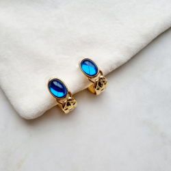 Серьги Trifari синий люцит