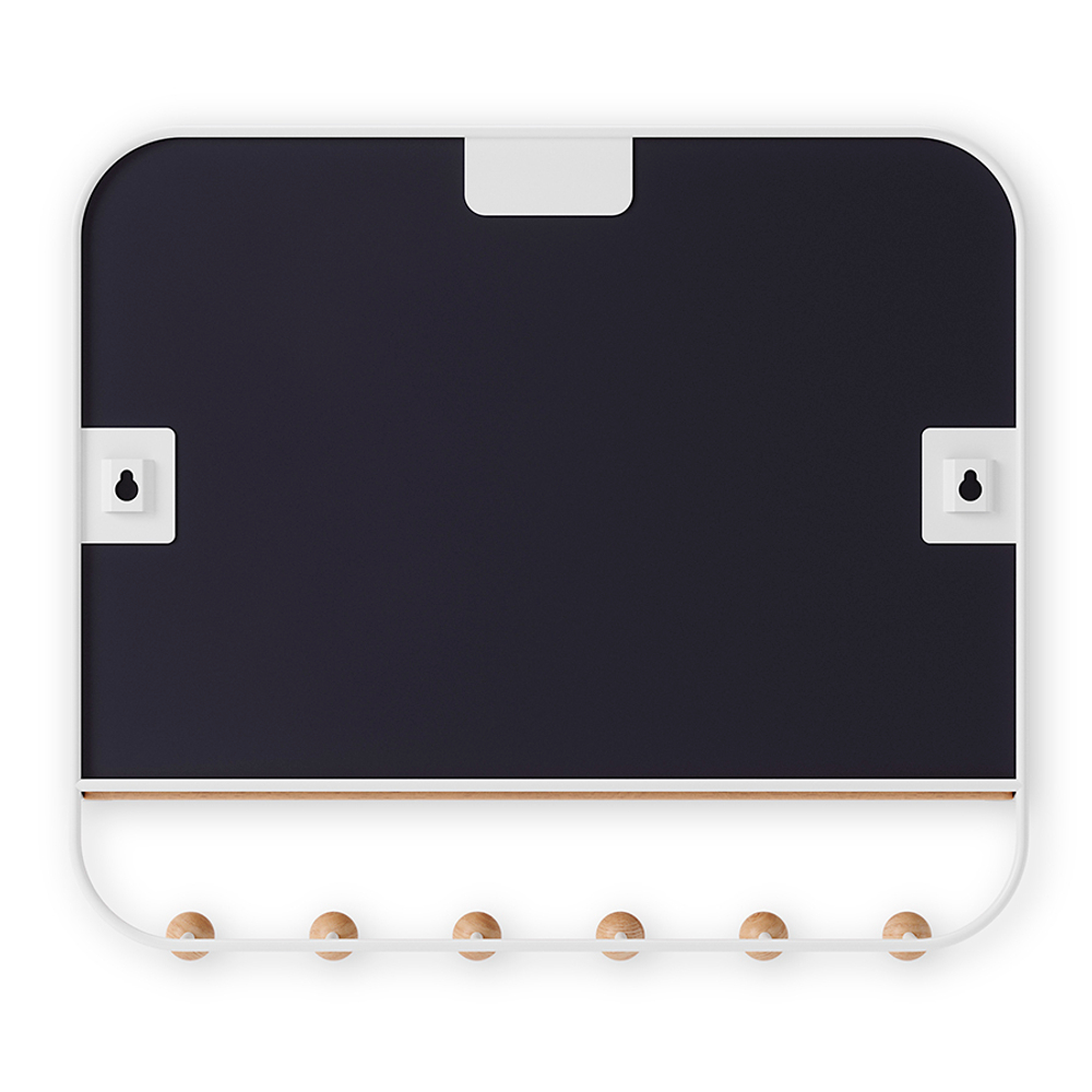 Зеркало с крючками для аксессуаров estique, 46х41 см, белое/натуральное дерево