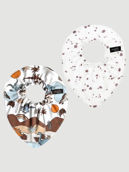 Сет из 2х нагрудников Mjölk Mini Dinoworld/Кляксы