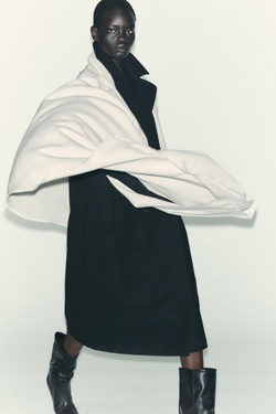 ZARA ОДНОТОННЫЙ МЯГКИЙ ПЛАТОК, ЭКРЮ