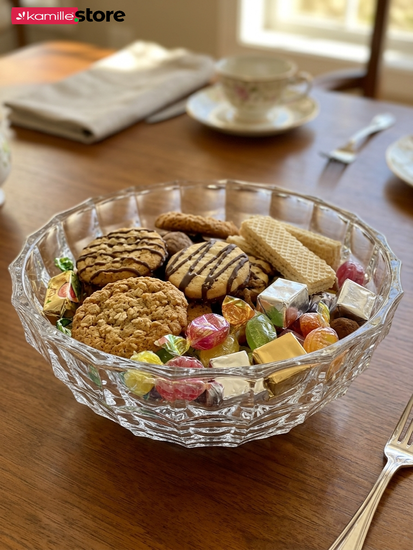 Фруктовница 27х10 см. хрустальное стекло с рельефным узором