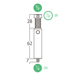 KUPO KS-239 Baby pin with 1/4"-20 male threaded bolt (7mm) Штифт круглый