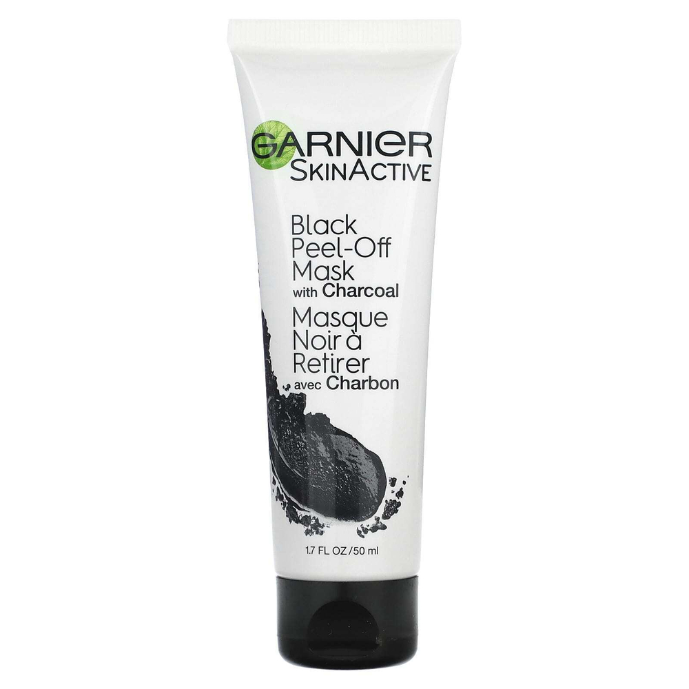 Garnier, SkinActive, черная отшелушивающая косметическая маска с древесным углем, 50 мл (1,7 жидк. унц.)