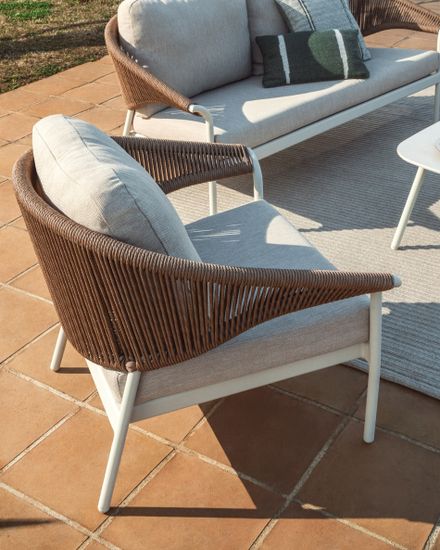 Комплект садовой мебели Zuara алюминия цвета экрю и коричневой веревки