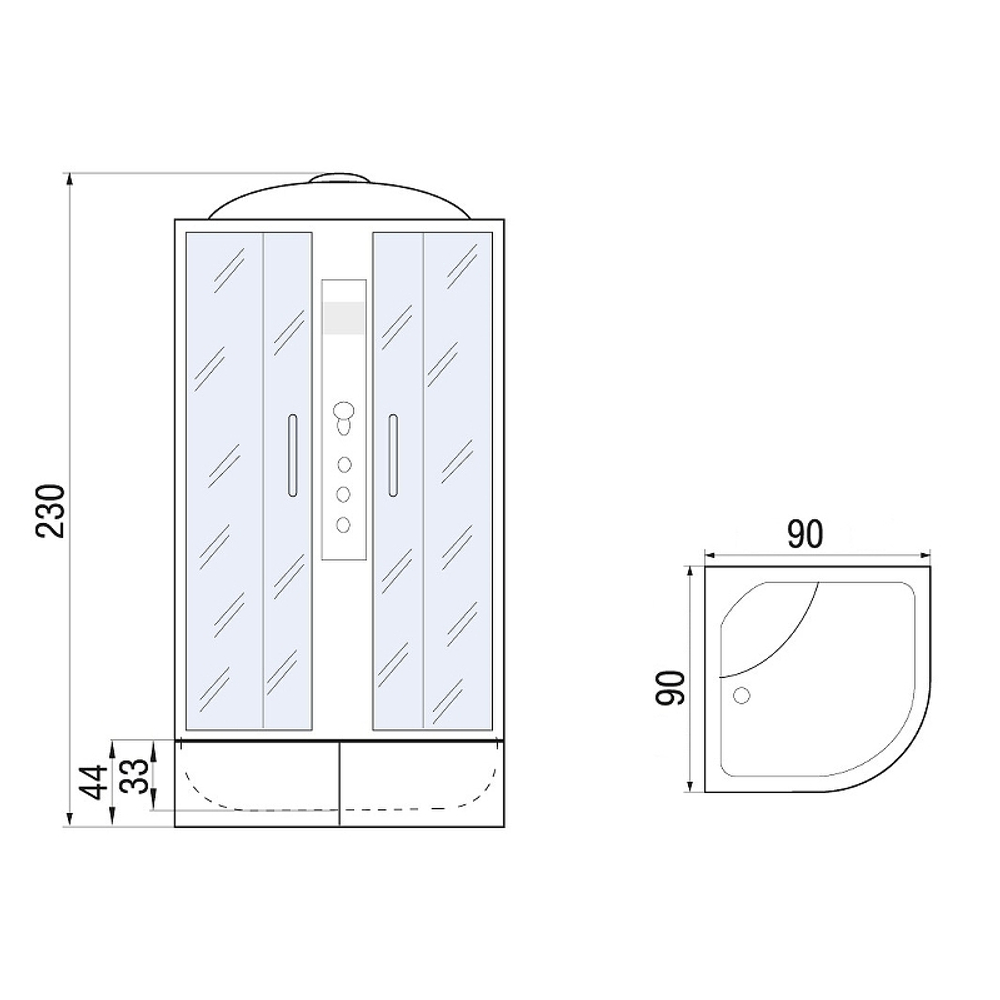 Душевая кабина River Dunay XL 90x90 TH 10000006196 с поддоном
