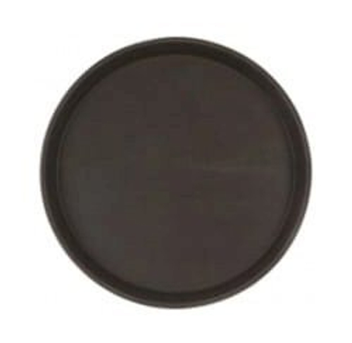 Поднос прорезиненный круглый, 14'' 35 см, коричневый