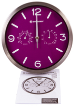 Часы настенные Bresser MyTime ND DCF Thermo/Hygro, 25 см, фиолетовые