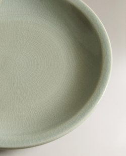 Zara Home тарелка десертная из каменной керамики, цвет зелёный, 19.2 см
