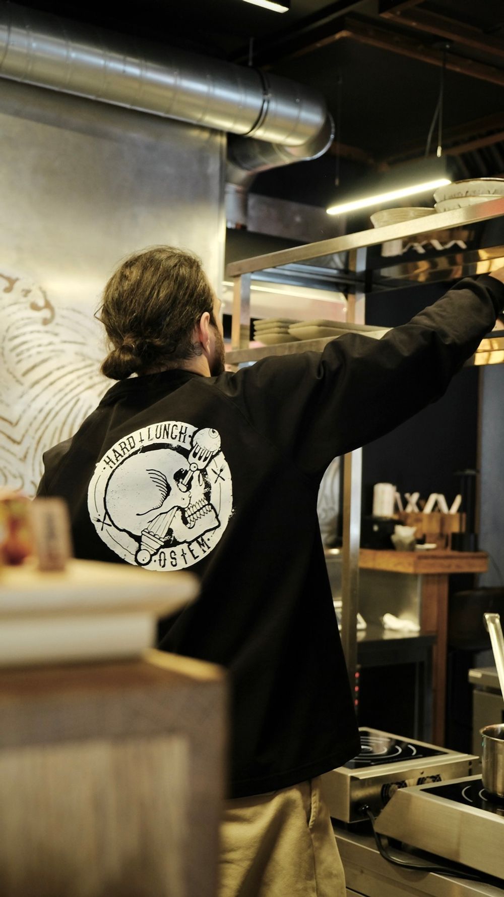 Лонгслив Hardlunch x Ostem черный