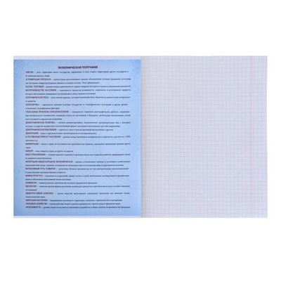 Тетрадь предметная Calligrata MonoTone , 36 листов в клетку География, со справочным материалом, обложка мелованная бумага, блок №2, белизна 75% (серые листы)