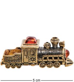 Народные промыслы AM-3134 Фигурка «Паровоз Гран-при» (латунь, янтарь)