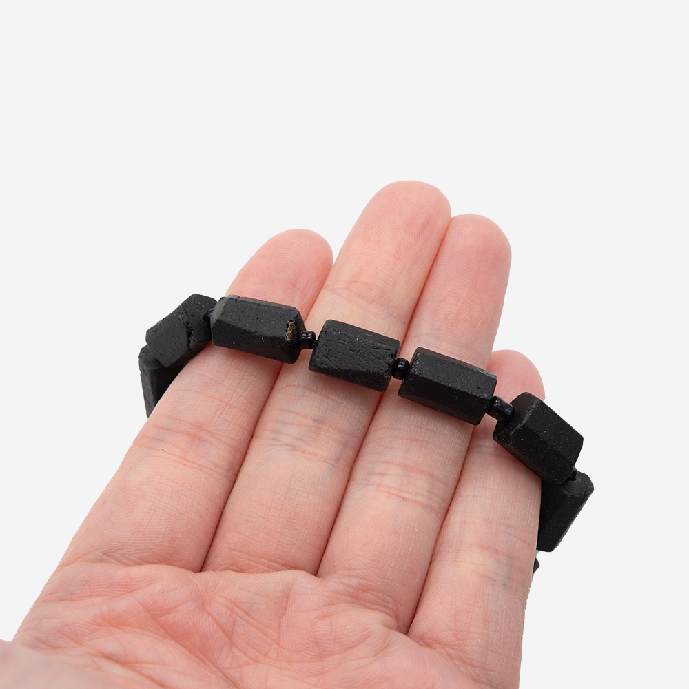 Шерл (черный турмалин) натуральный, бусины фриформ, 9-14*7-9мм