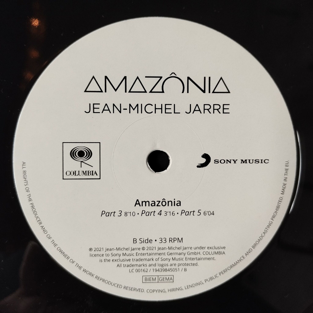 Винтажная виниловая пластинка LP Jean Michel Jarre Amazonia (EU 2021)