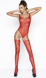 Изысканный комбинезон с узором в виде роз и веточек (Размер: S-M-L-XL-XXL) (Цвет: красный)