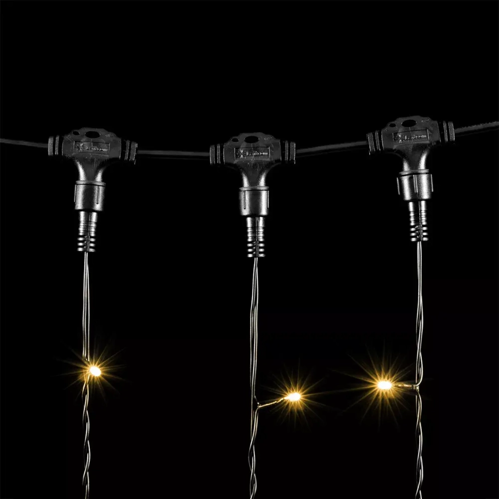 Светодиодный занавес 2*3 м., 600 теплых белых LED ламп, черный провод ПВХ, Beauty Led (PCL602-11-2WW)