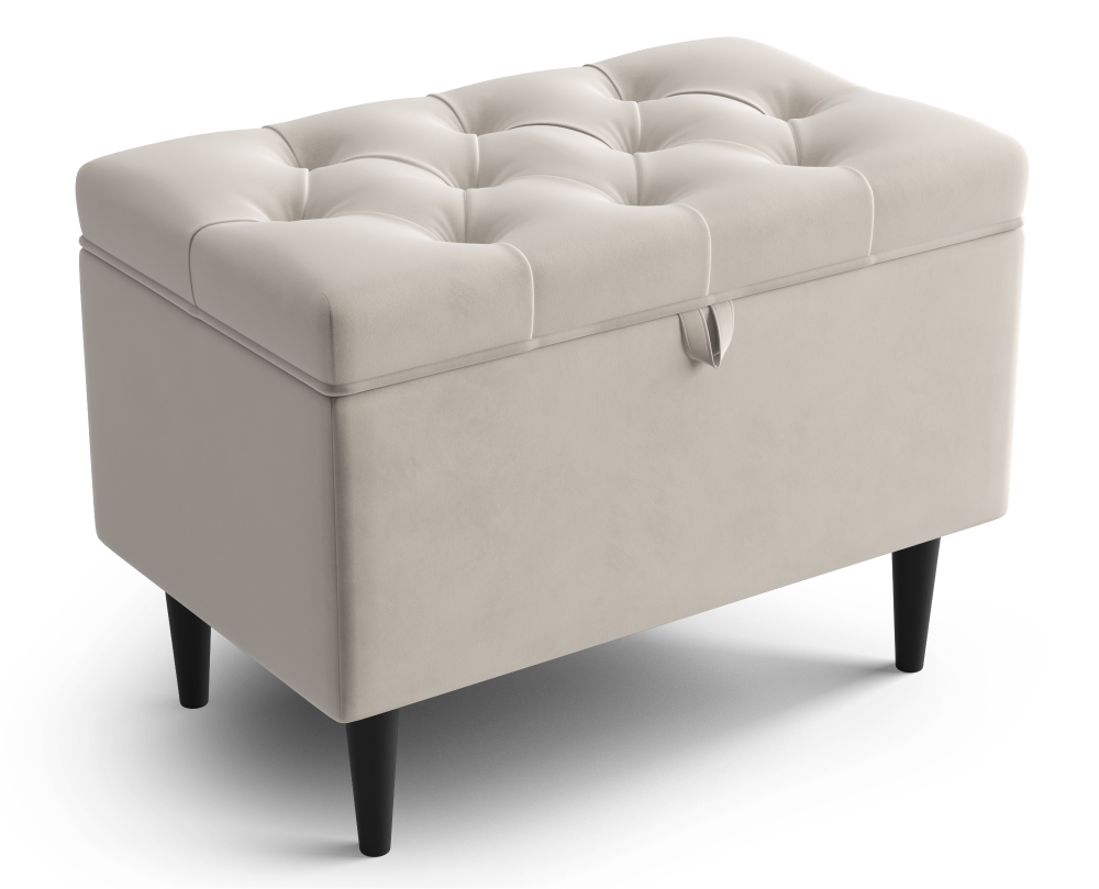 Пуф ГАММА 60 велюр (молочный), Опоры темные