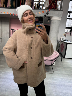 Двойная дубленка Magic шоколадно-бежевая