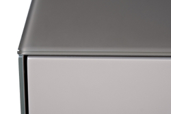 Комод со стеклянной столешницей 80х42х200см Garda Decor серый с бронзой