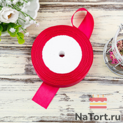 Лента атласная 25 мм (23 метра, цвет №130 Малиновый)