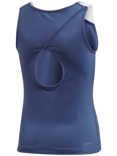 Футболка для девочки теннисная Adidas G Keyhole Tank - tech indigo/shock yellow