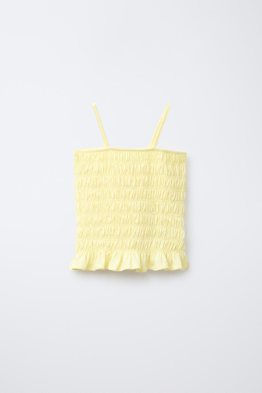 ZARA ТОП С ЭЛАСТИЧНЫМИ РЕЗИНКАМИ, ЖЕЛТЫЙ