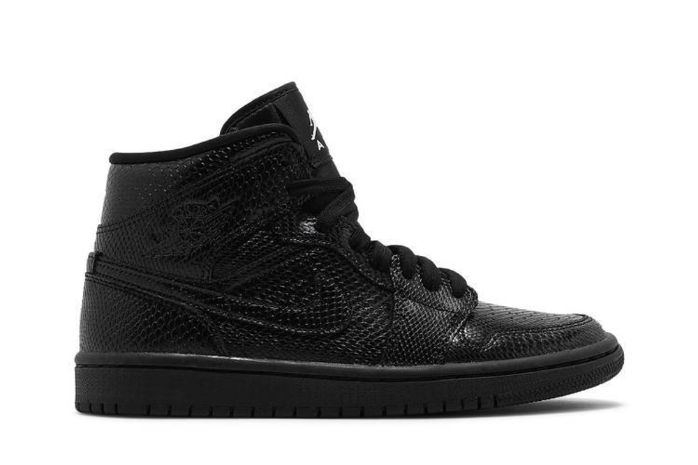 Кроссовки Jordan Air Jordan 1 Mid "Black Snakeskin" (Женская размерная сетка)