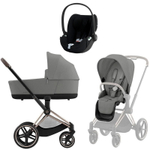 Коляска Cybex Priam IV Rosegold complete Cloud T Sepia Black Plus Base T 3 в 1 Mirage Grey