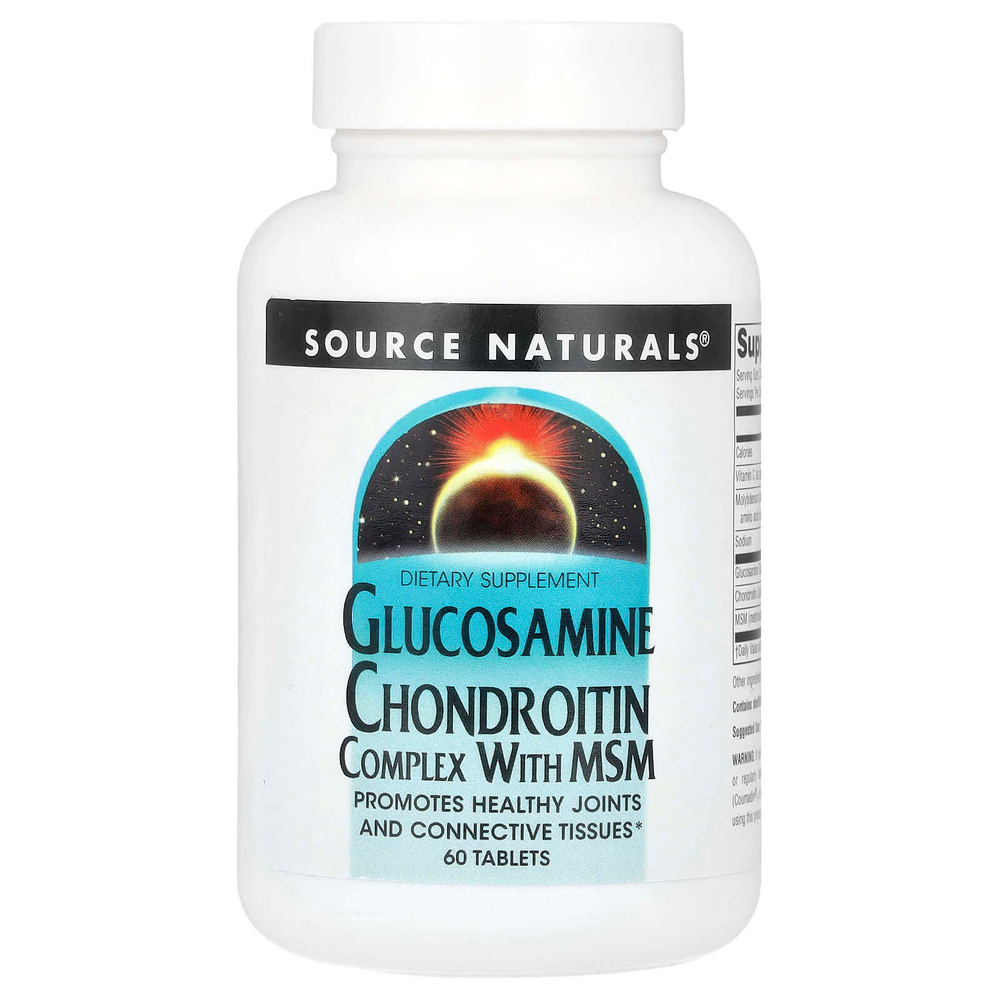 Source Naturals, Комплекс глюкозамина и хондроитина с МСМ, 60 таблеток