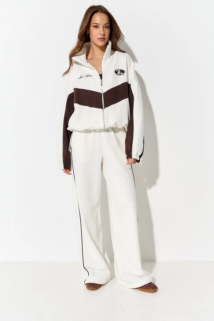 Олимпийка колор-блок "Âme Sirène" кремового цвета