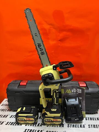 Аккумуляторная цепная пила FengBao 12” (21V, 6.0Ah, с автосмазкой и индикатором заряда)