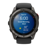 Cпортивные часы Garmin fenix 8 Pro, 51 мм, AMOLED, титан с DLC, сапфир, силиконовый ремешок цвета «чёрный/серый» Тёмно-серый безель из титана с DLC-покрытием, AMOLED-дисплей. Ремешок с классической застёжкой — на запястье обхватом 127–210 мм