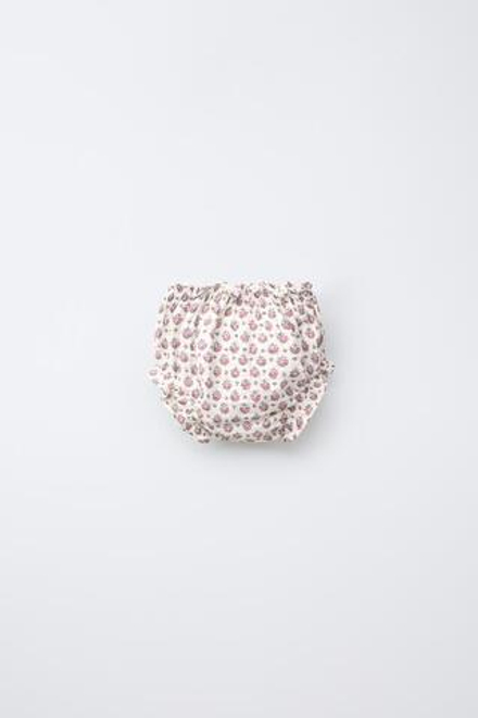ZARA ТРУСЫ ИЗ РЕЛЬЕФНОЙ ТКАНИ С ЦВЕТОЧНЫМ ПРИНТОМ, РОЗОВЫЙ