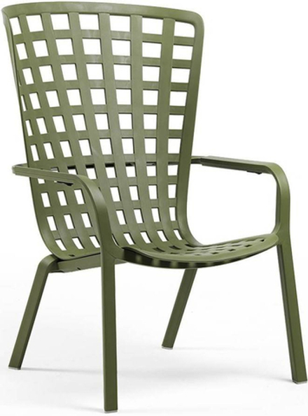 Лаунж-кресло пластиковое с подушкой Nardi Folio, агава, зеленый
