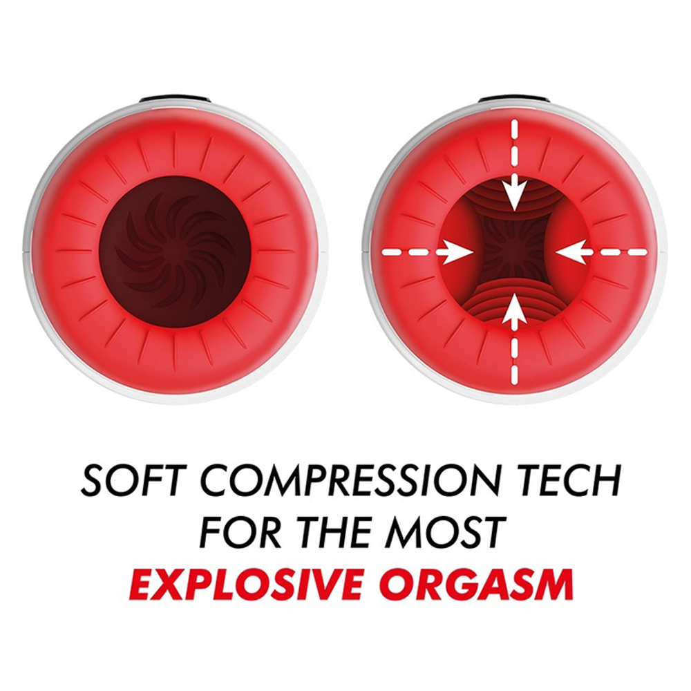 Автоматический вибромастурбатор 29см с режимами сжатия JamyJob Rocket Masturbator White