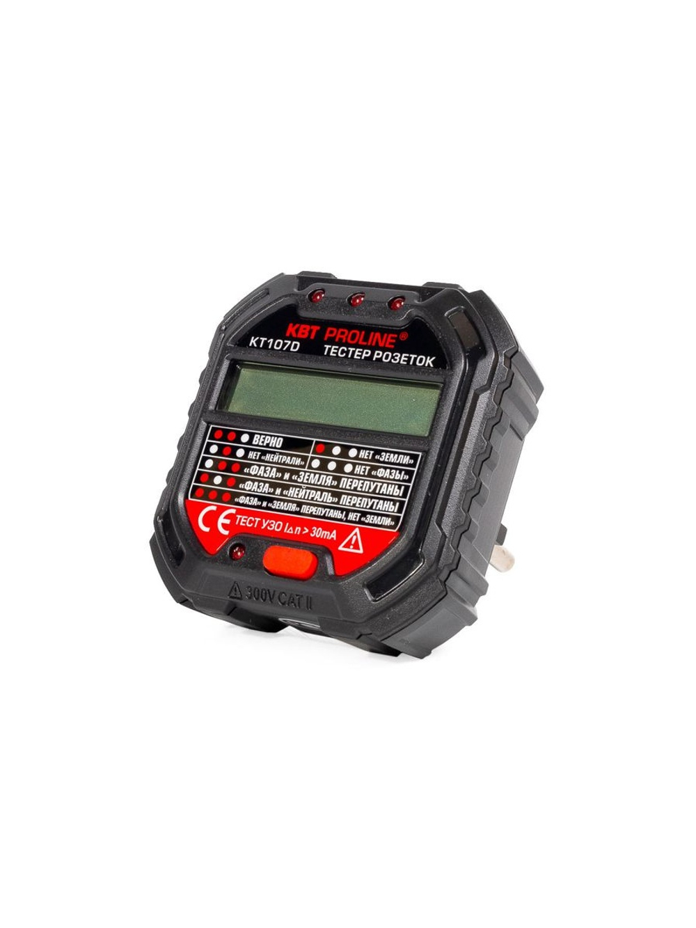 Тестер розеток и УЗО КТ 107D PROLINE КВТ 86321