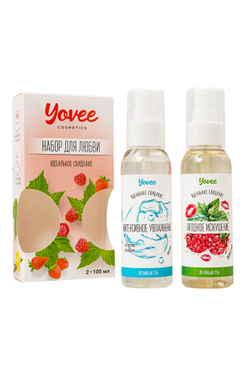 Набор гелей-смазок Yovee для любви (721009+721051), вкусовой (малина/мята) + увл (гиалурон), 2х100мл