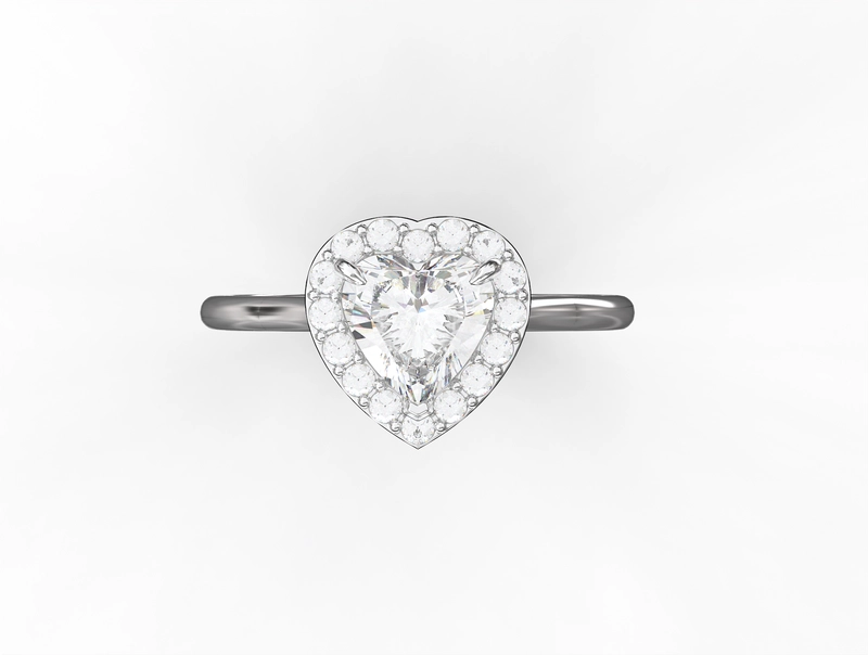 Кольцо Любовь с Бриллиантом в Огранке Сердце