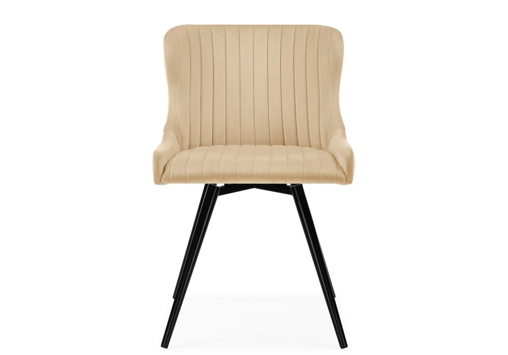 Кресло Хабри крутящееся бежевый / черный глянец