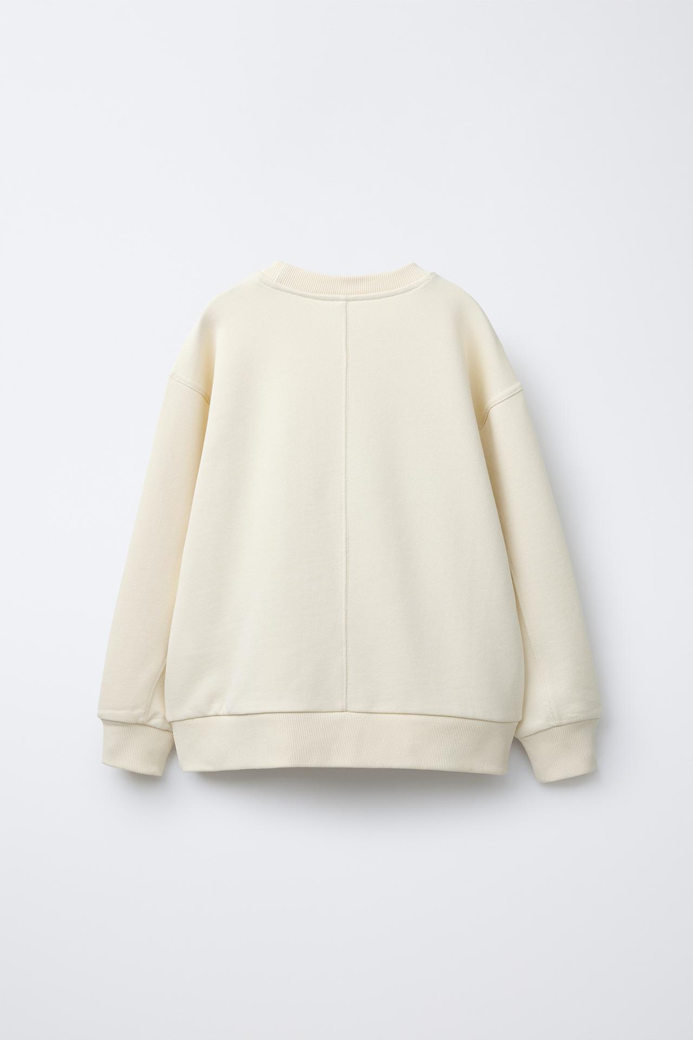 ZARA ОДНОТОННАЯ ТОЛСТОВКА С РЕЛЬЕФНОЙ НАДПИСЬЮ, СВЕТЛО-ЖЕЛТЫЙ