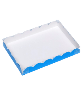 Коробочка для печенья 22х15х3.5 см голубая