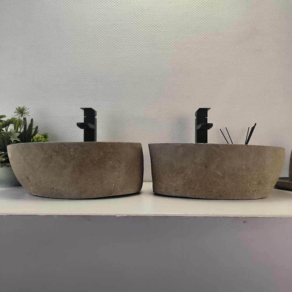 Раковина из речного камня ПАРА! RS-63697 42*34*16 2шт 0126