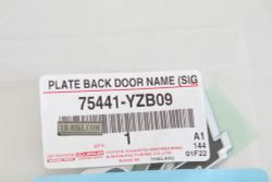 75441-YZB09. PLATE BACK DOOR NAME (SIGMA 4)
