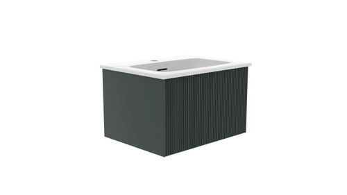 Тумба с раковиной La Fenice Terra Grigio 60 см FNC-01-TER-G-60 серо-зеленая матовая
