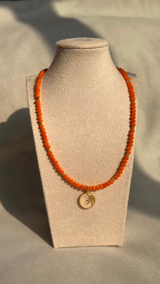Boyunbağı / Колье / Necklace Sadə kristal muncuqdan hazırlanmış boyunbağı 8