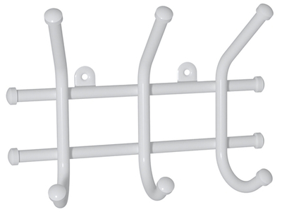 Вешалка "Норма 3" белая (планка с 3-я крючками)