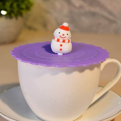 Крышка силиконовая для кружки 10см "Снеговик"