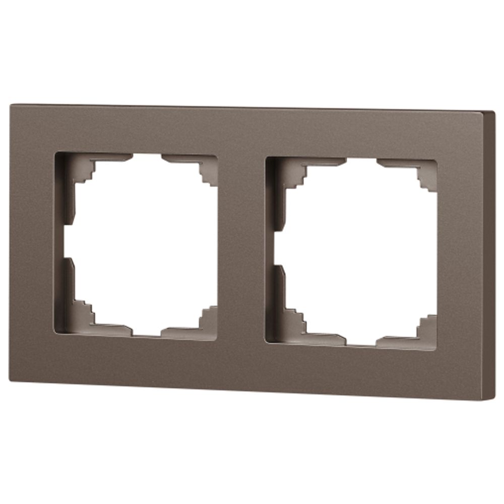 Рамка для розеток и выключателей Intro Accent 6-502-08 на 2 поста, СУ, бронза | Intro