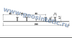 Гидрошпонка АКВАСТОП ХОМ-280-4/20 (ПВХ) Гидроизоляционная шпонка для технологических швов опалубочная для ПВХ мембран ТУ 5772-001-58093526-11, м.п.