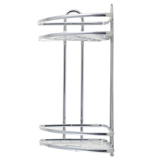 Полка для ванной 2-ярусная угловая Besser BS 0439D (23х17,5х34,5 см) из хромированной стали